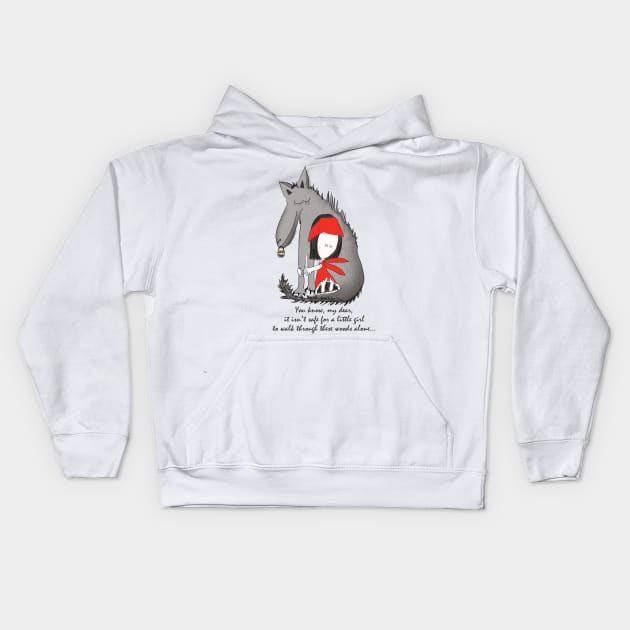 Little Red Riding Hood Kids Hoodie by Smoky Lemon